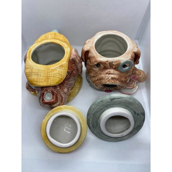 Vintage Sherlock Holmes Dog Hand Painted Ceramic Fitz and Floyd Cream and Sugar - Picture 6 of 8
